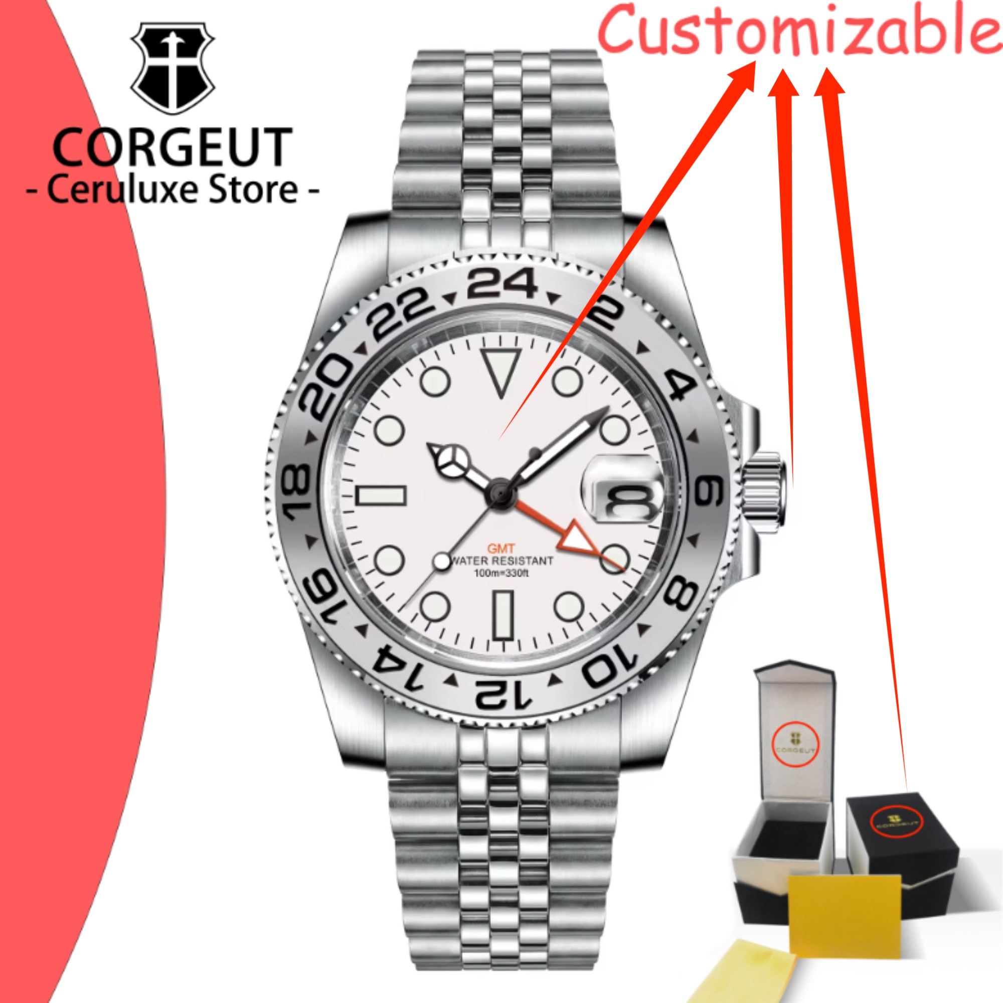 Luxury Watch Brands Logo - Orologio da Polso al Quarzo GMT