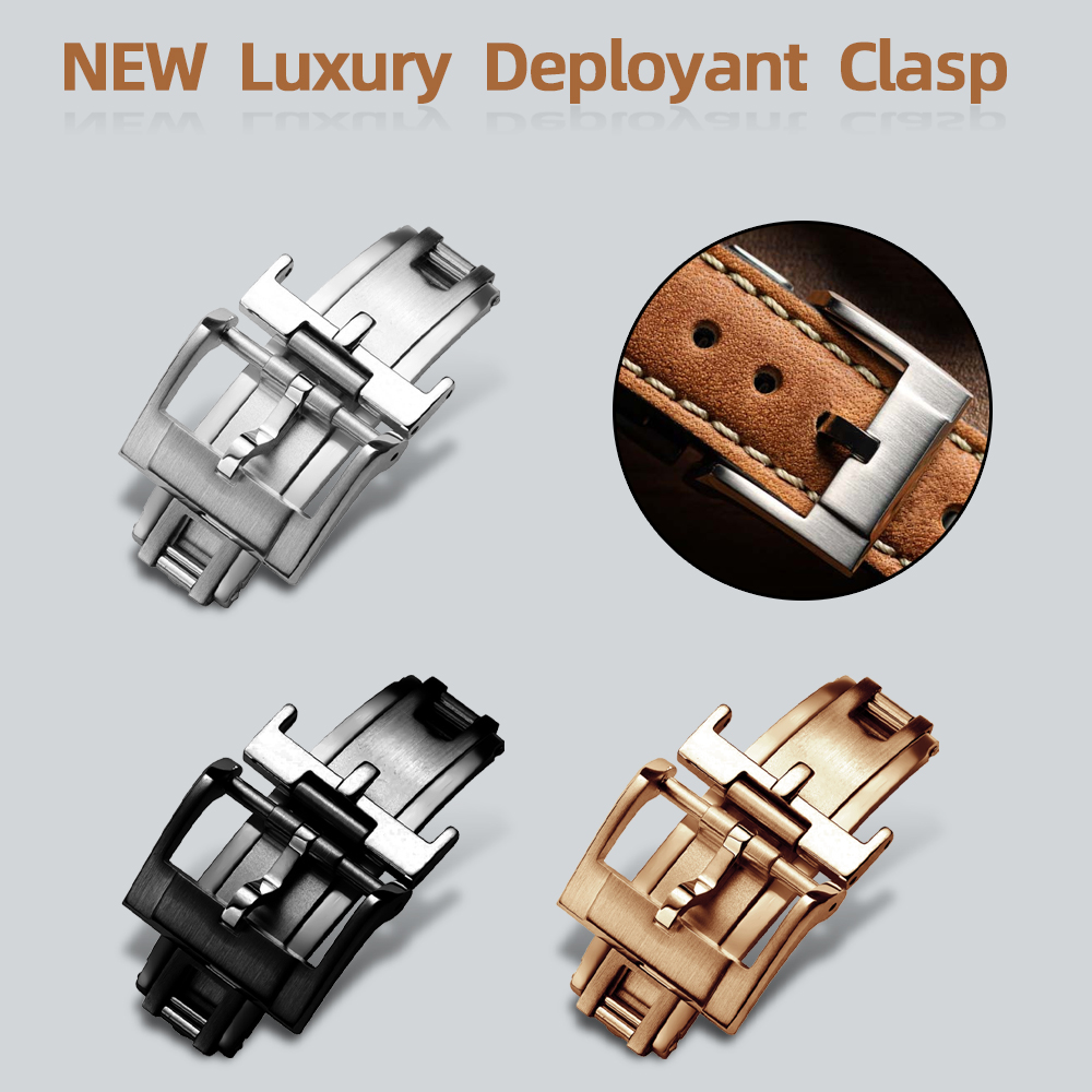 Luxury Watch Face - NUOVO Chiusura Deployante di Lusso 16mm