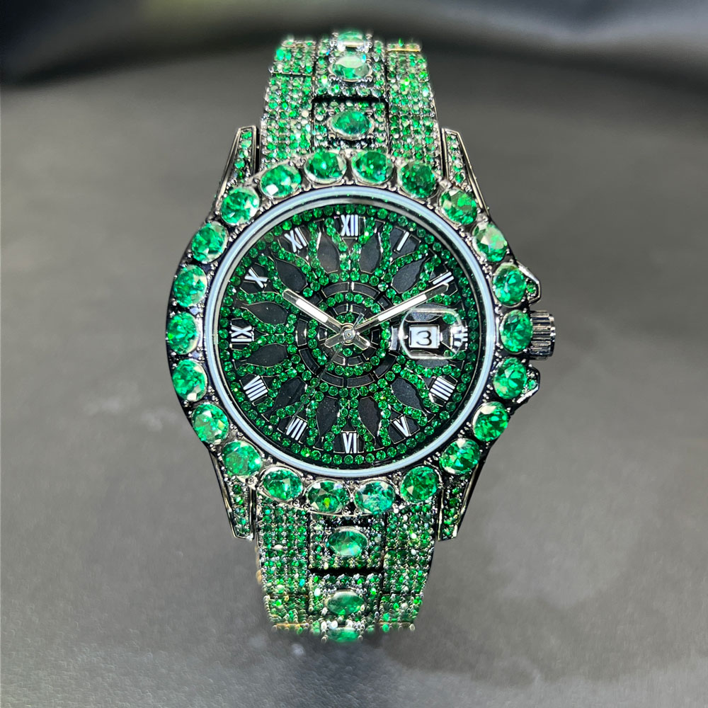 Luxury Watch And Jewelry Brand - Orologio con diamanti verdi per uomo