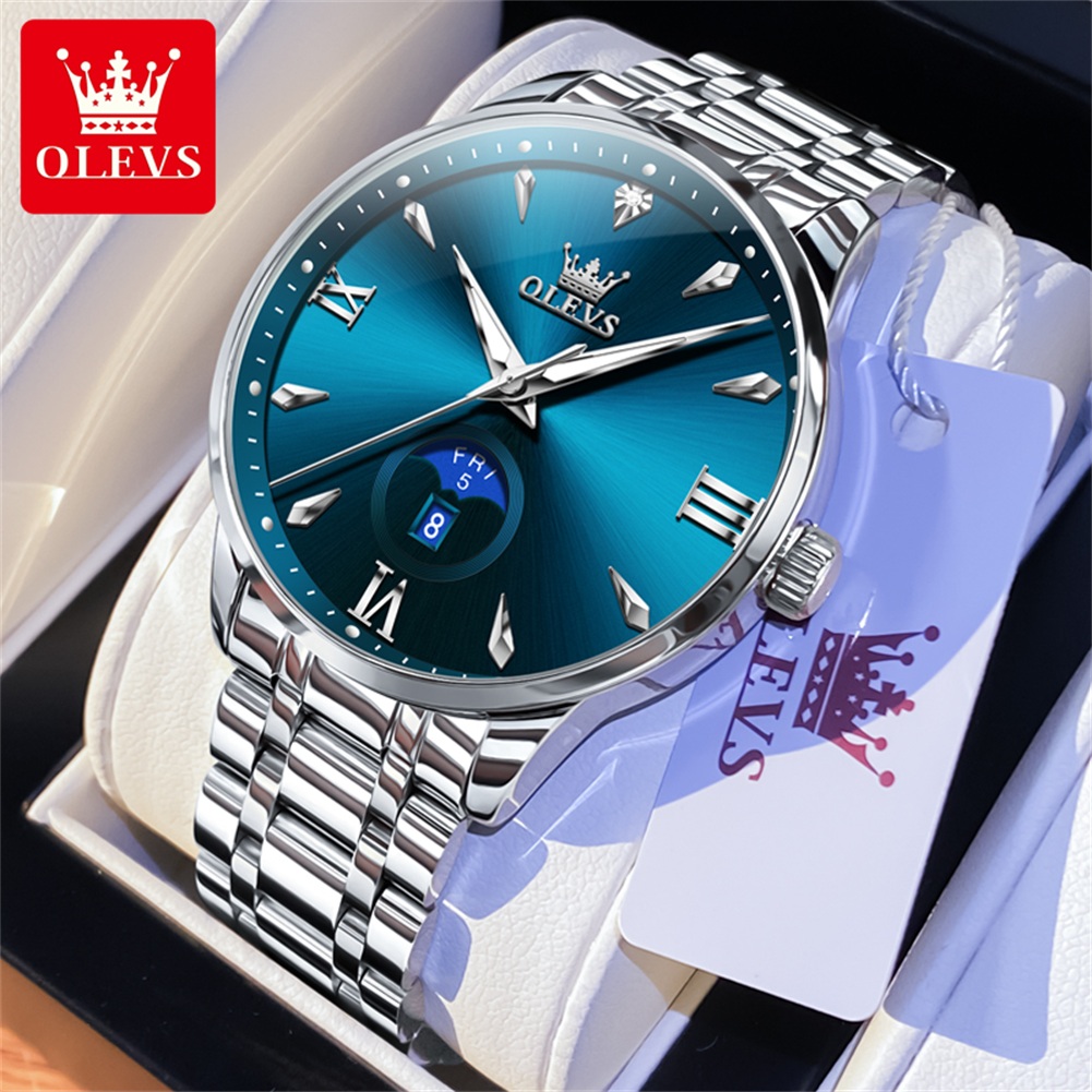 OLEVS Moon Phase orologi da uo - Luxury Watch For Men recensione e prezzo