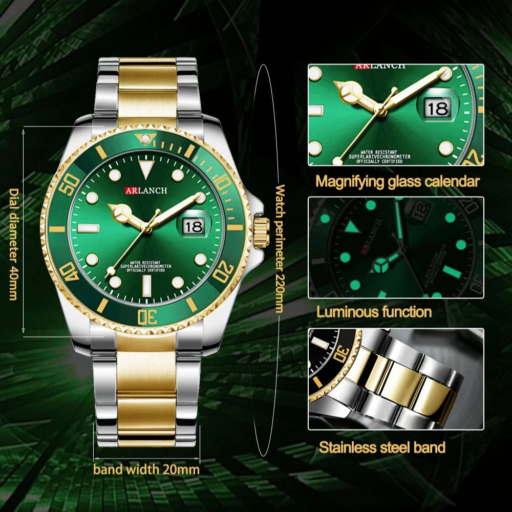 Orologi al Quarzo di Lusso per - Luxury Watch Green Dial recensione e prezzo